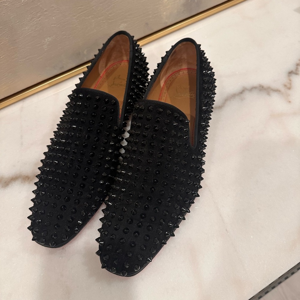 Black Studded Men's Loafers